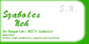 szabolcs meh business card